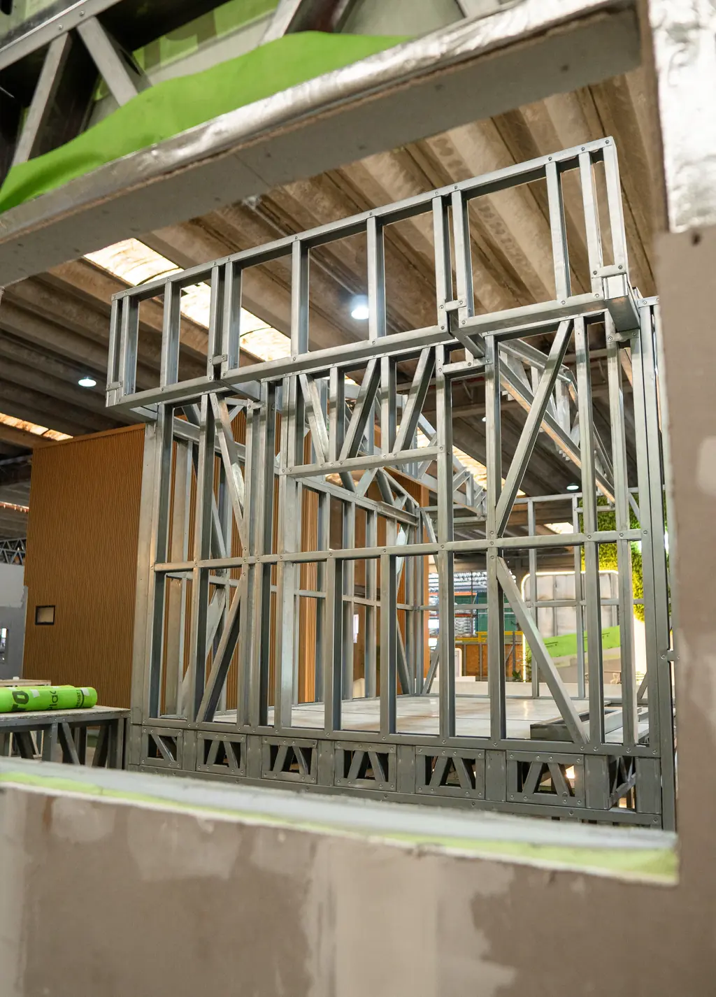Estrutura de Light Steel Frame montada no centro de formação